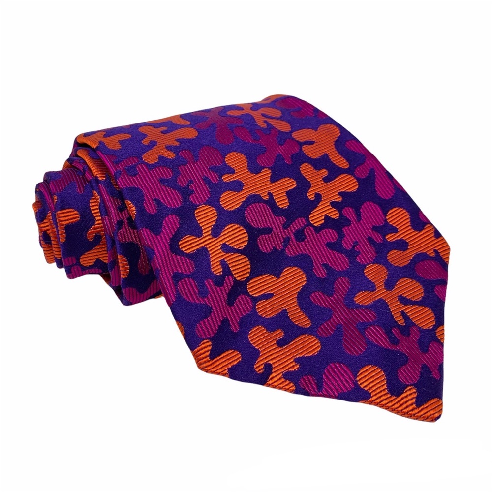 Richard James Splat Blob 100% Silk Multicolor Orange Purple England Necktie Tie